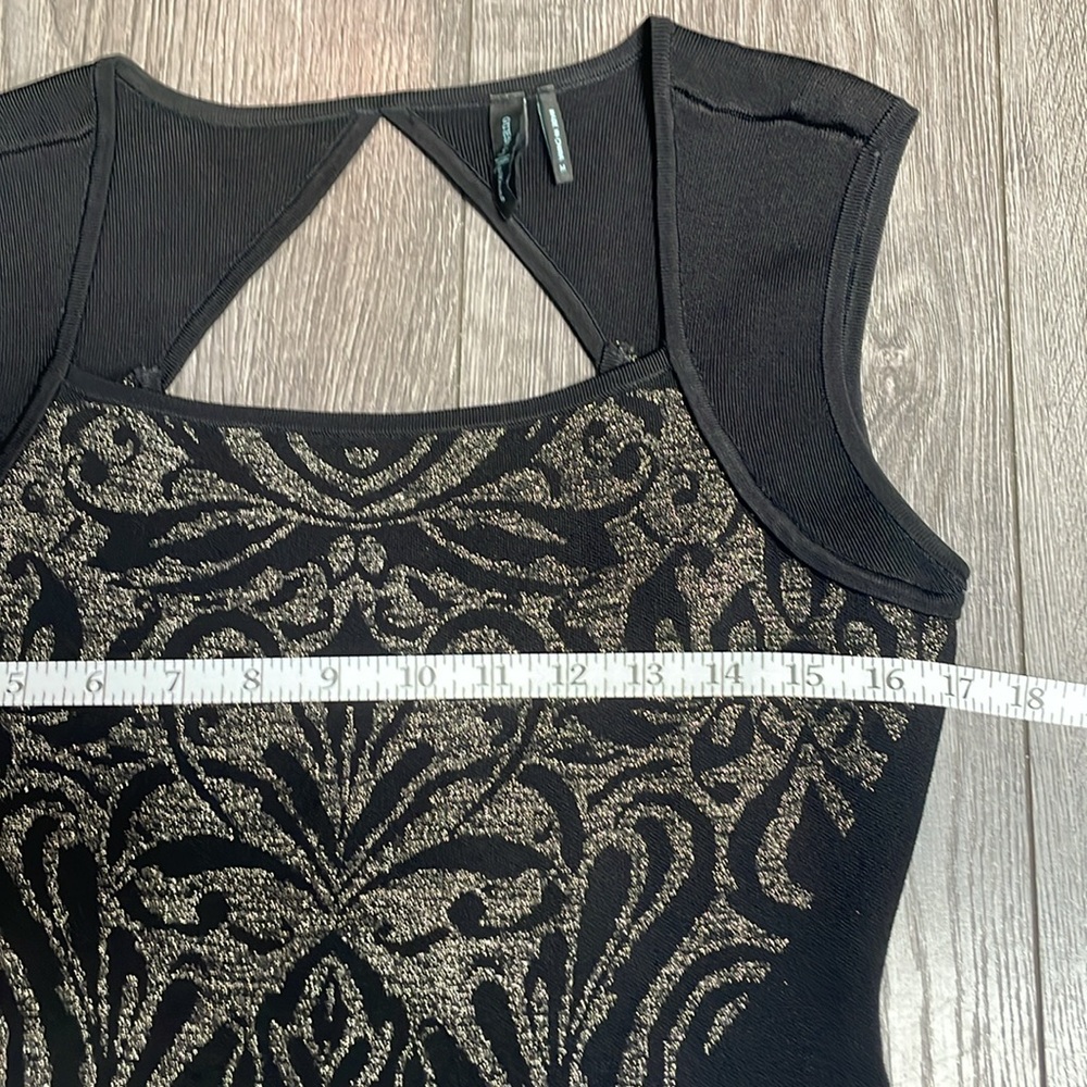 GUESS by Marciano Dress Metallic Pattern elegant Black Gold dress - Picture 10 of 12